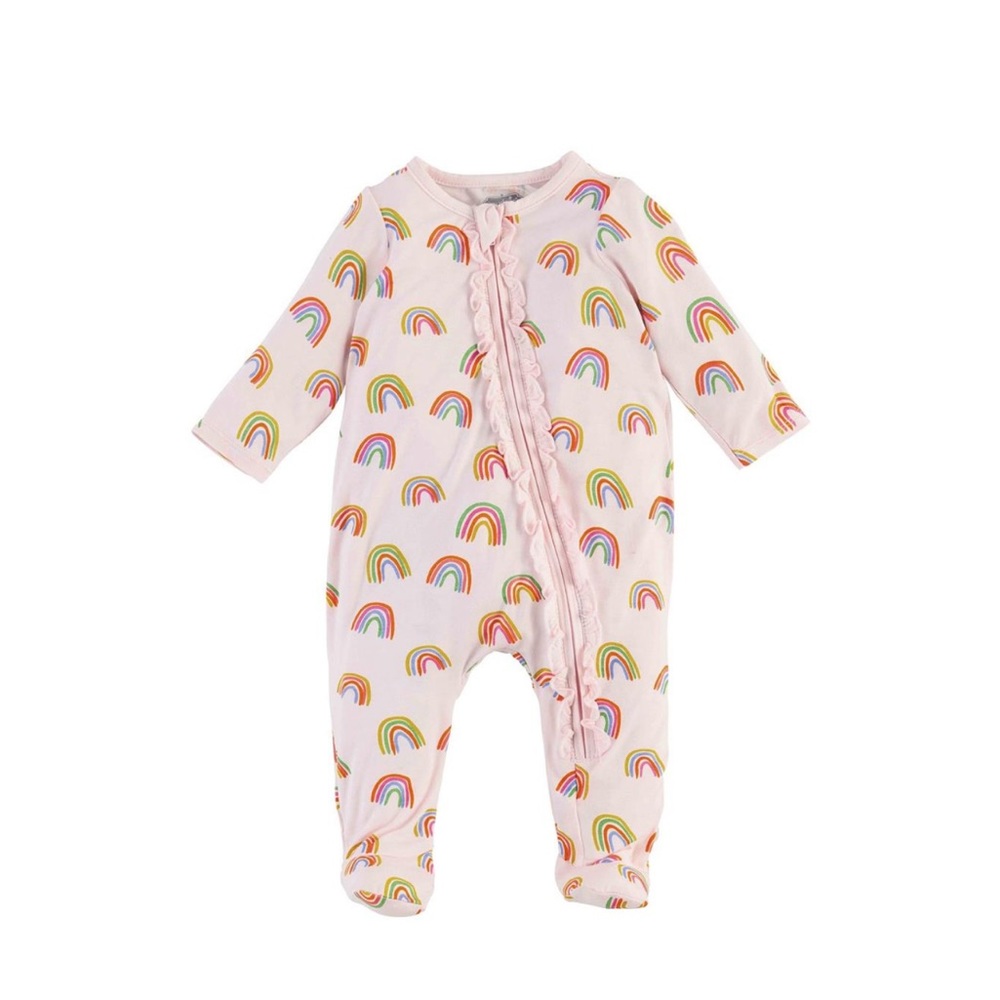 Pink ruffle rainbow sleeper, NWT